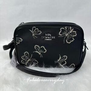 COACH Jamie Camera Bag Crossbody with Butterfly Print in Leather/Black CCK90 NWT